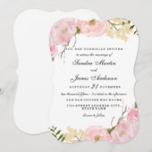 Invitation de mariage élégante à fleurs blanches (Devant / Derrière)