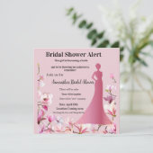 Invitation de mariage élégante à fleurs roses – Mo (Debout devant)