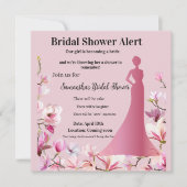 Invitation de mariage élégante à fleurs roses – Mo (Devant)