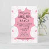 Invitation de mariage élégante à la rose (Debout devant)