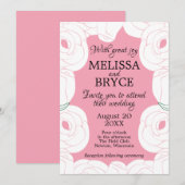 Invitation de mariage élégante à la rose (Devant / Derrière)