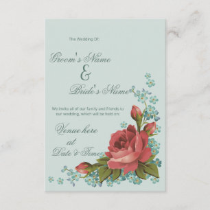 Invitation de mariage élégante à la rose rouge et