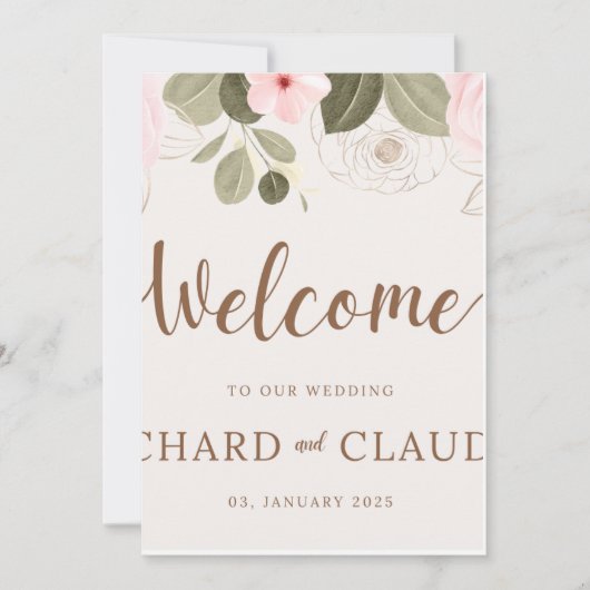 Invitation de mariage élégante à l'arche florale d (Devant)