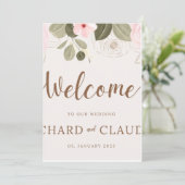 Invitation de mariage élégante à l'arche florale d (Debout devant)