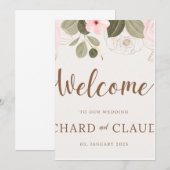 Invitation de mariage élégante à l'arche florale d (Devant / Derrière)
