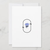 Invitation de mariage élégante à motif floral bleu (Dos)
