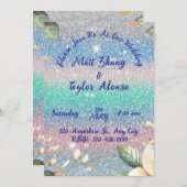 Invitation de mariage élégante à paillettes (Devant / Derrière)