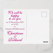 Invitation de mariage élégante à rosette florale (Verso)