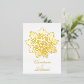 Invitation de mariage élégante à rosette florale (Debout devant)