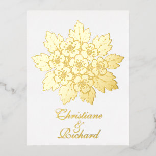 Invitation de mariage élégante à rosette florale