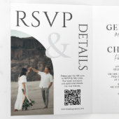 Invitation de mariage élégante à trois volets avec (Intérieur en premier)