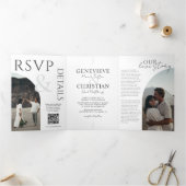 Invitation de mariage élégante à trois volets avec (Intérieur)