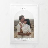 Invitation de mariage élégante à trois volets avec (Page de couverture)