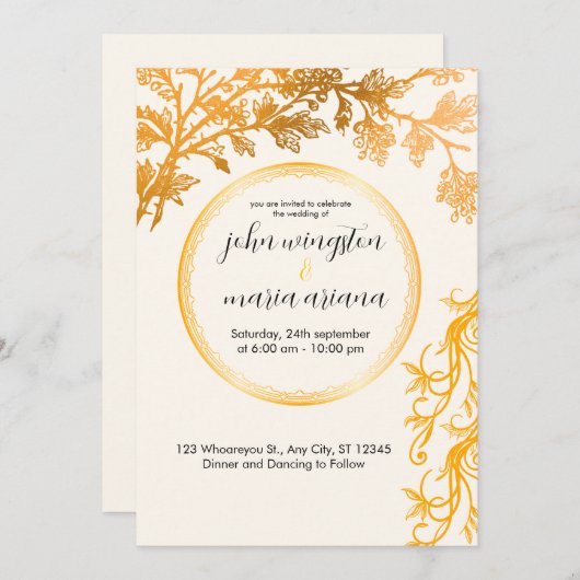 Invitation de mariage élégante | Amour intemporel (Devant / Derrière)