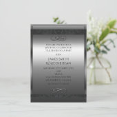 Invitation de mariage élégante argent et noir (Debout devant)