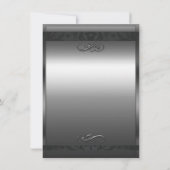 Invitation de mariage élégante argent et noir (Dos)