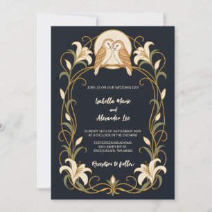 Invitation de mariage élégante Art Nouveau avec de
