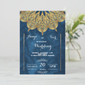 Invitation de mariage élégante au Mehndi (Debout devant)