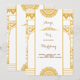 Invitation de mariage élégante au mehndi