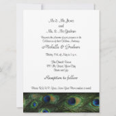 Invitation de mariage élégante au paon (Dos)