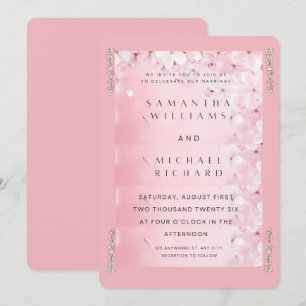 Invitation de mariage élégante aux fleurs de ceris