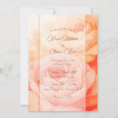 Invitation de mariage élégante aux fleurs de pêche (Devant)