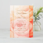 Invitation de mariage élégante aux fleurs de pêche (Debout devant)