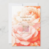 Invitation de mariage élégante aux fleurs de pêche (Dos)
