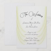 Invitation de mariage élégante aux perles blanches (Devant / Derrière)