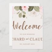 Invitation de mariage élégante avec arche florale  (Devant / Derrière)