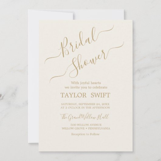 Invitation de mariage élégante avec calligraphie d (Devant)