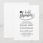 Invitation de mariage élégante avec calligraphie d (Devant / Derrière)