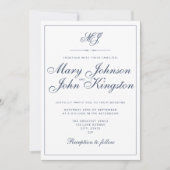 Invitation de mariage élégante avec code QR (Devant)