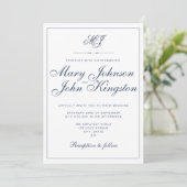 Invitation de mariage élégante avec code QR (Debout devant)