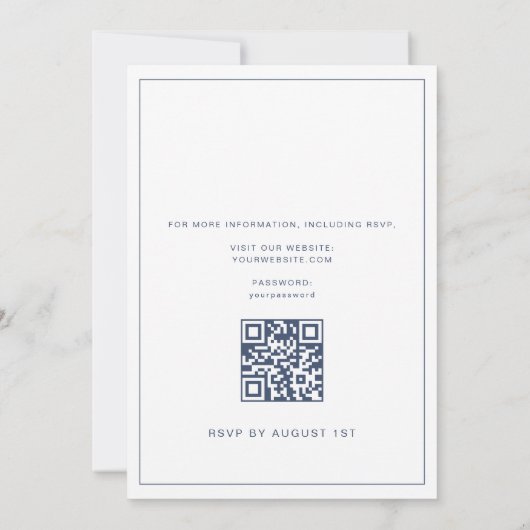 Invitation de mariage élégante avec code QR (Dos)