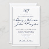 Invitation de mariage élégante avec code QR (Devant / Derrière)