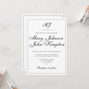 Invitation de mariage élégante avec code QR