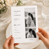 Invitation de mariage élégante avec collage de pho