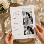 Invitation de mariage élégante avec collage de pho
