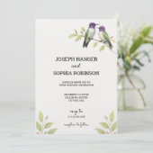Invitation de mariage élégante avec deux oiseaux  (Debout devant)