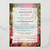 Invitation de mariage élégante avec feuille d'or (Verso)