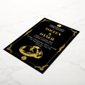 Invitation de mariage élégante avec feuille dorée (Rotation)