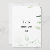 Invitation de mariage élégante avec feuilles verte (Dos)