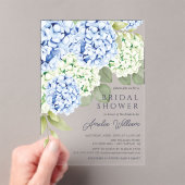 Invitation de mariage élégante avec hydrangea bleu (In situ (ordinateur de poche))