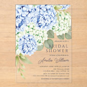 Invitation de mariage élégante avec hydrangea bleu (Recto)