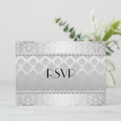 Invitation de mariage élégante avec photo argentée (Debout devant)