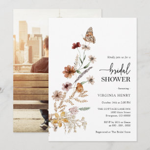 Invitation de mariage élégante avec photo de douch