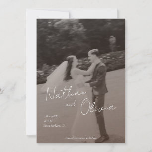 Invitation de mariage élégante avec photographie