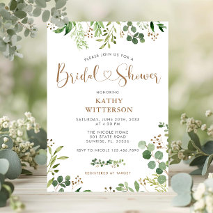 Invitation de mariage élégante avec verdure