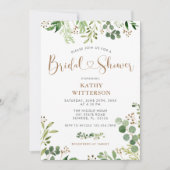 Invitation de mariage élégante avec verdure (Devant)